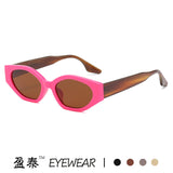 New European and American cross-border fashion sunglasses European and American personality color matching small frame cat eye sunglasses female sunglasses