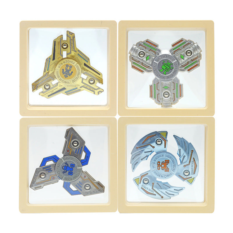 Cross-border mechanical fingertip gyro decompression rotating vent small toy finger gyro boys birthday gift batch
