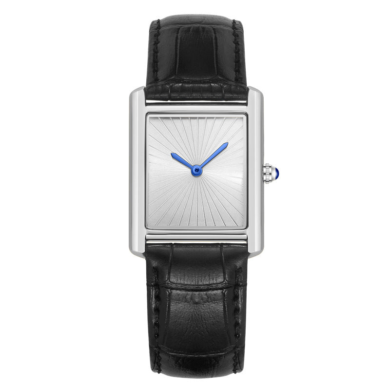 Foreign Trade New Product Men's Casual Watch Classic Simple Square Two-Pin Quartz Watch Belt Waterproof Men's Watch Wholesale