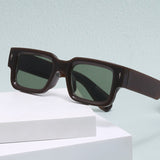 2026 European and American Thick-Framed Men's Sunglasses Trendy Square Frame Export Glasses with Personalized Rivet Decoration Cross-Border Sunglasses