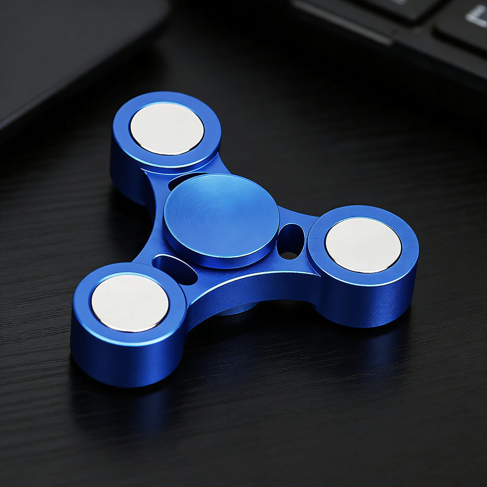 Edc Fingertip Spinner Aluminum Alloy Finger Spinner Stainless Steel Magic Stress-Relief Rotating Gadget Black Technology