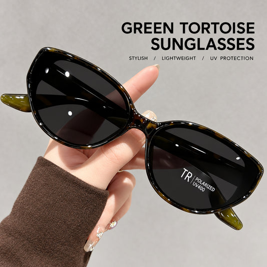 Brown Cat-Eye Sunglasses for Women, Slimming Effect, 2026 New Model, High-End, Uv Protection, Retro Driving Polarized Sunglasses