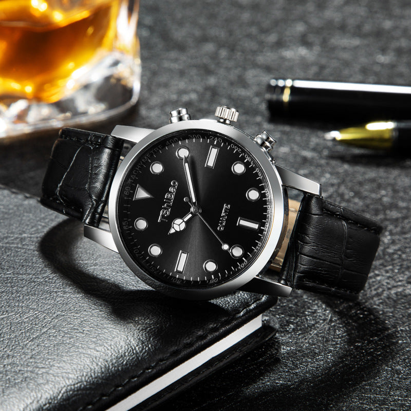 Foreign Trade Retro Leather Strap Watch, Quartz Business Mechanical Watch, Korean Style Fashion Trendy Simple Watch, Factory Direct Sales
