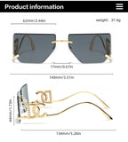Trendy Frameless Sunglasses for Women – Stylish Geometric Temples & UV Protection