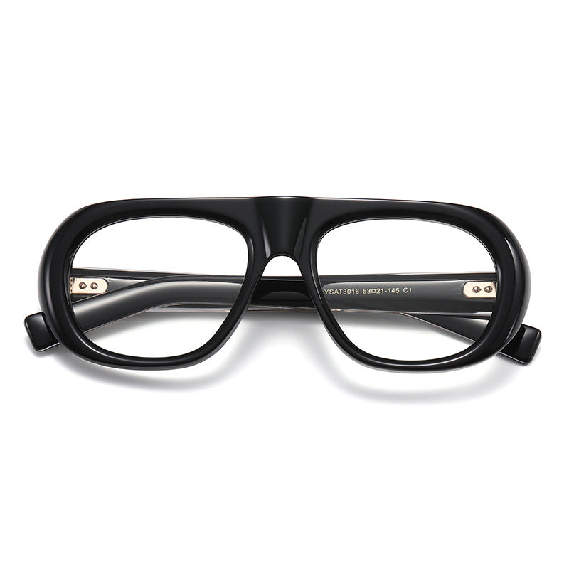 Ysat3016 New Business Acetate Plain Mirror European and American Simple Oval Frame Glasses Cross-Border Versatile Decoration