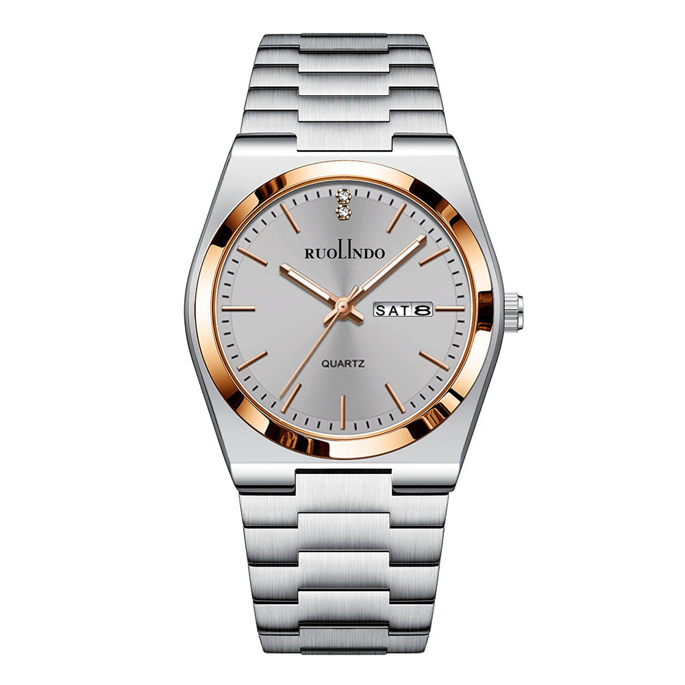 Basic Models Wholesale New Watches Men's Wholesale Men's Wristwatches Dual Calendar Luminous Quartz Stainless Steel Men's Watches