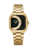 CARTISI Square Metal Strap Quartz Watch for Men, Fashionable Retro Trendy Wristwatch with Simple Design