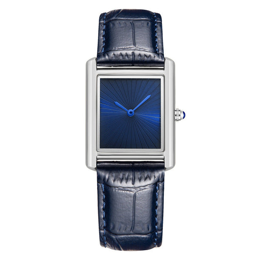 Foreign Trade New Product Men's Casual Watch Classic Simple Square Two-Pin Quartz Watch Belt Waterproof Men's Watch Wholesale