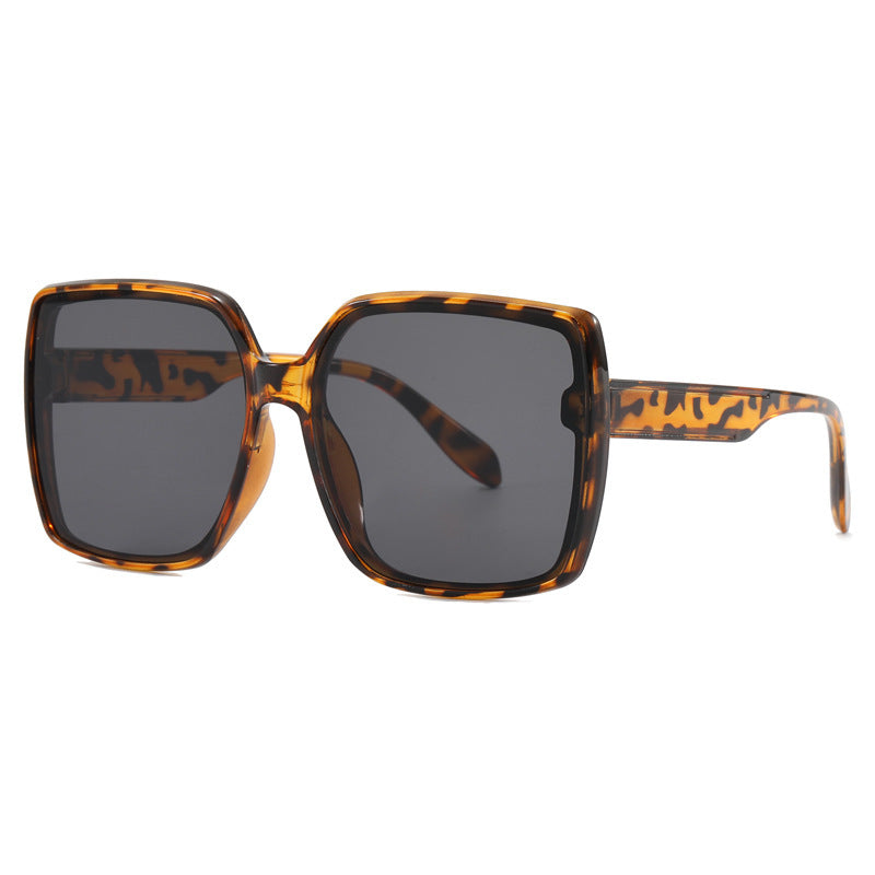 Cross-Border Hot-Selling In-Stock Items, One-Piece Dropshipping Uv400 Sunglasses, Large Square Frame, European and American Internet Celebrity Trend, Street Style, Instagram Fashion