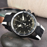 New AliExpress WIS foreign trade men's 6-hand silicone strap quartz watch TT chronograph from the source manufacturer