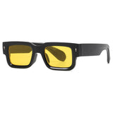 2026 European and American Thick-Framed Men's Sunglasses Trendy Square Frame Export Glasses with Personalized Rivet Decoration Cross-Border Sunglasses