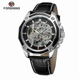Forsining automatic mechanical watch steel band hollow luminous men's watch fashion mechanical wrist watch wholesale