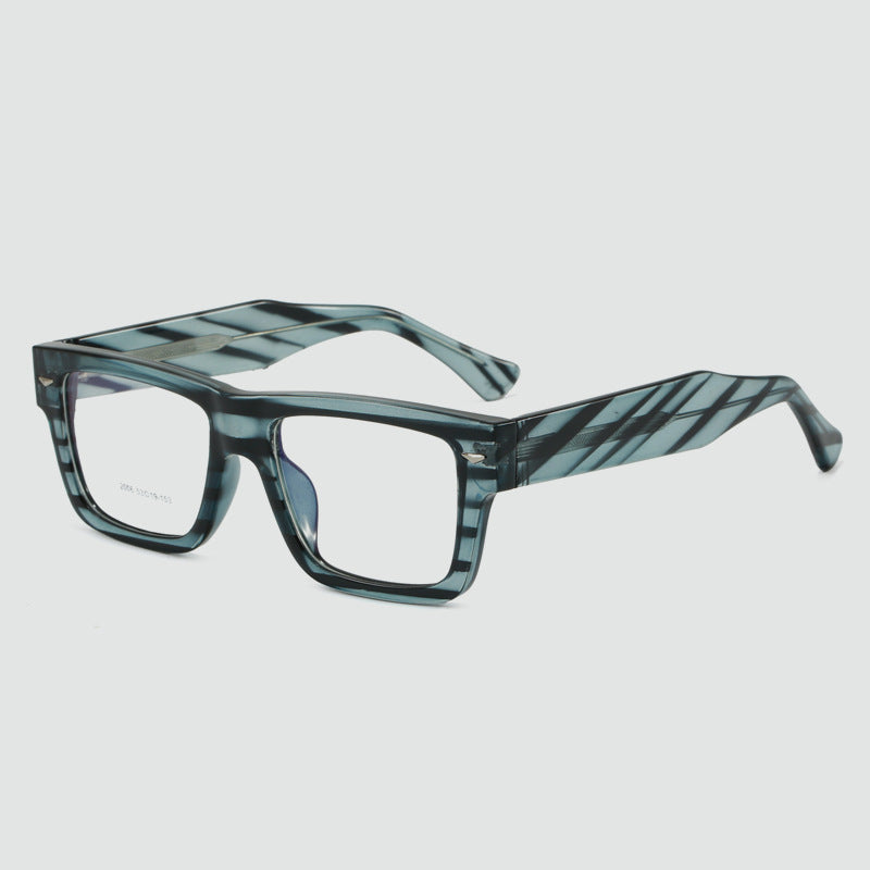 Black-Framed Glasses for Men, Ultra-Light, Large Square Frame, Suitable for Prescription Lenses, for Large Faces, Matte Plain Glasses Frame, Trendy for Women