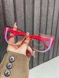TR material cat's eye anti-blue light glasses women's fashion 2024 new European and American large frame plain cross-border non-power flat mirror