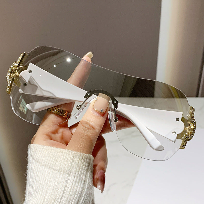 Cross-Border One-Piece Frameless Y2K Sunglasses, Influencer Picks, 2025 New Style, Unique Goggles, Ins Sunglasses
