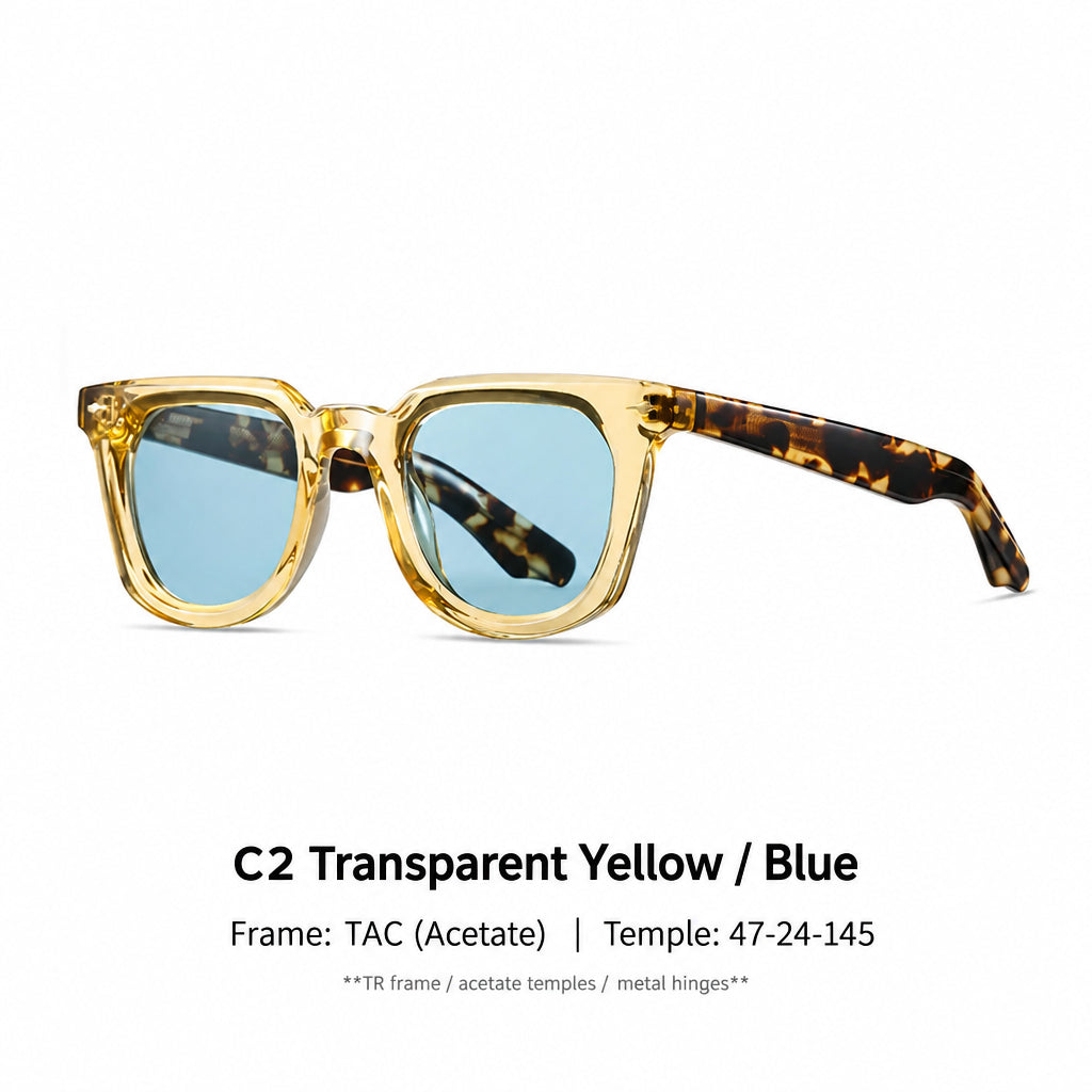 European and American Fashion Trendy Square Frame Sunglasses S31242 Street Style Versatile Sunglasses Uv Protection Acetate Sunglasses