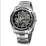 Forsining automatic mechanical watch steel band hollow luminous men's watch fashion mechanical wrist watch wholesale