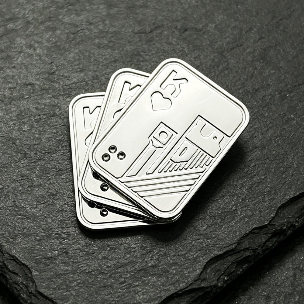 Triangular Rotating Card Pusher Edc Three-Ring Snap Coin Snap Card Hand-Push Sound Coin Stress-Relief Handheld Toy Ppb