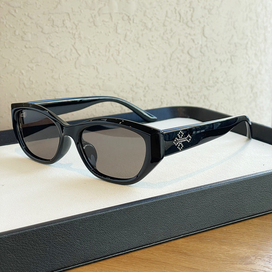 2026 European and American New Cross-Border Sunglasses Tr90 Cat-Eye Small Frame Polarized Glasses Unisex with Rhinestone Decoration Sunglasses