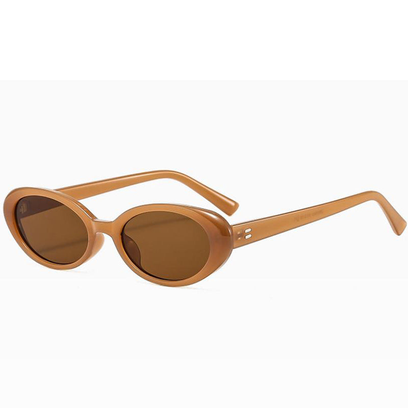 2026 New Style Small Oval Sunglasses, Fashionable and Unique, Popular among Internet Celebrities, Small Frame Glasses, Street Style Gradient Sunglasses
