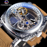 New Forsining European and American Style Men's Fashion Retro Carved Hollow Automatic Mechanical Watch