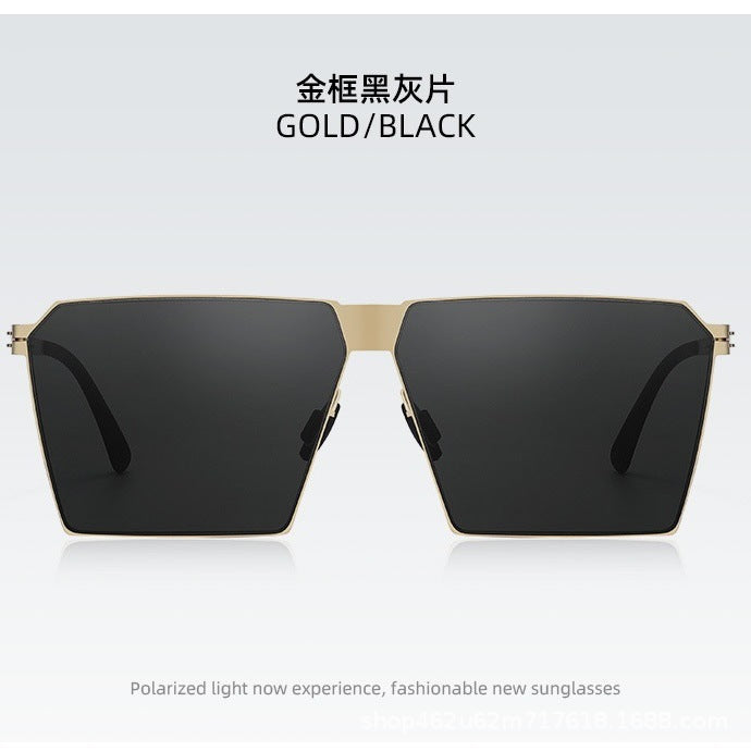 2026 New Model Live Broadcast Hot-Selling Large Square Frame Lightweight Screwless High-Definition Sunglasses Ultra-Light Sunglasses for Men for Fishing and Driving