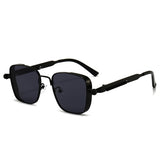 2026 Manufacturer's New European and American Fashion Square Frame Retro Steampunk Metal Sunglasses Anti-Uv Men's Sunglasses