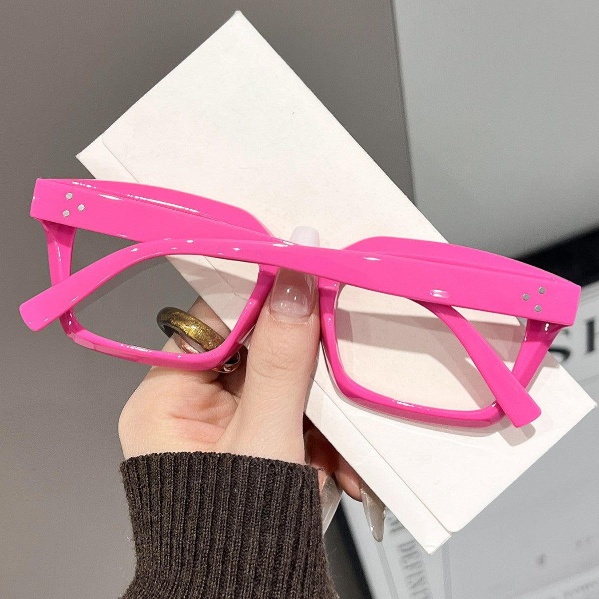 New Cross-Border Fashion Dopamine Personality Sweet Cool Glasses for Women Trendy Versatile Anti-Blue Light Non-Prescription Glasses for Men