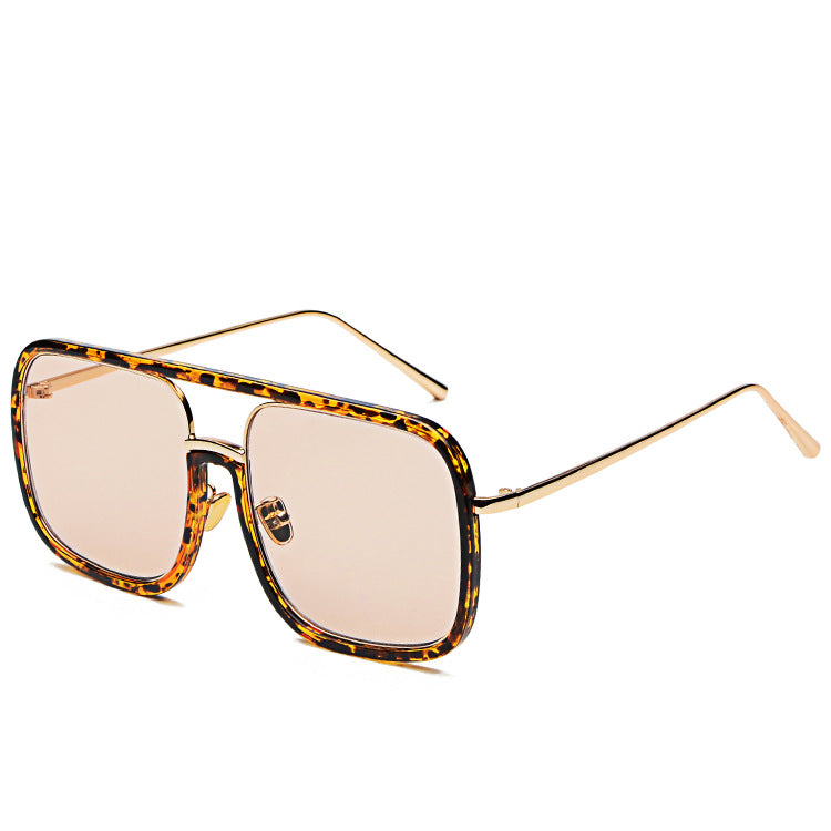 Retro Rectangular Metal Frame Sunglasses
