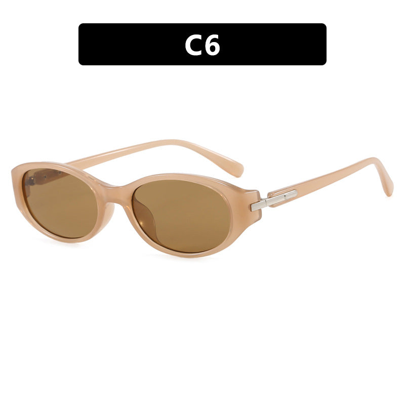 Oval Minimalist Sunglasses 2026 New Trendy Sunglasses Street Style High-End Women's Sunglasses