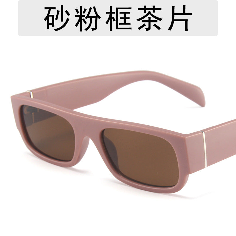 New European and American Cross-border Hip-hop Sunglasses Retro Small Frame Internet Celebrity Glasses Ins Candy Color Personalized Wear Sunglasses