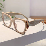 Fluorescent Polygon Anti-Blue Light Glasses – Trendy Full Frame Eyewear for Adults
