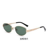 2026 New Model Qianjin Mirror Sunglasses with the Same Metal Oval Frame as Zhou Ye, Vintage Style Sunglasses for Women, Old Money Style Sunglasses
