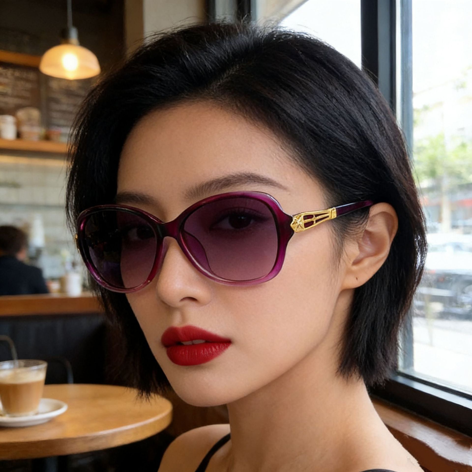 2026 New Women's Sunglasses, Men's Driver's Driving Sunglasses, Anti-Uv Toad Glasses, Fashionable Large Frame Wholesale