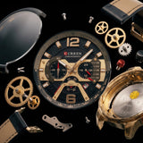 Men’s Waterproof Watch – Curren 8329 Multi-Function Quartz Watch with Calendar, Large Dial & Six-Pin Design