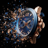 Men’s Waterproof Watch – Curren 8329 Multi-Function Quartz Watch with Calendar, Large Dial & Six-Pin Design