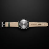 Men's Dual Display Quartz Watch, Waterproof, Leather Band