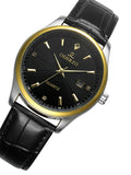 OSHRZO Men's Quartz Watch – Retro Leather Strap Timepiece with Calendar