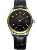 OSHRZO Men's Quartz Watch – Retro Leather Strap Timepiece with Calendar