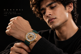 Men's Retro Square Hollow Automatic Mechanical Watch