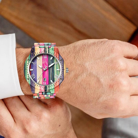 Handcrafted Bamboo Quartz Wristwatch for Men