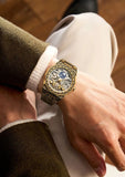 Forsining Men’s Automatic Mechanical Watch – Vintage Hollow Skeleton Dial with Transparent Case & Engraved Design
