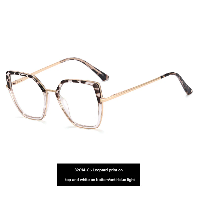 Geometric Polygon Anti-Blue Light Glasses for Women – Metal Full Frame